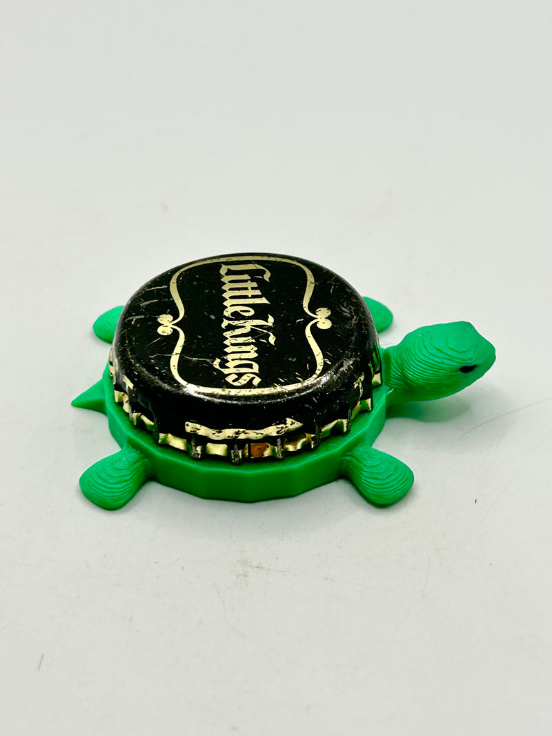 Little Kings Beer (Black) - Bottle Cap Magnet Turtle Shell Shocked Art