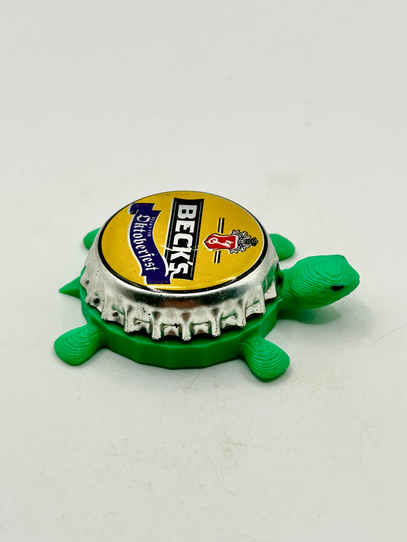Beck’s Oktoberfest Beer - Bottle Cap Magnet Turtle Shell Shocked Art