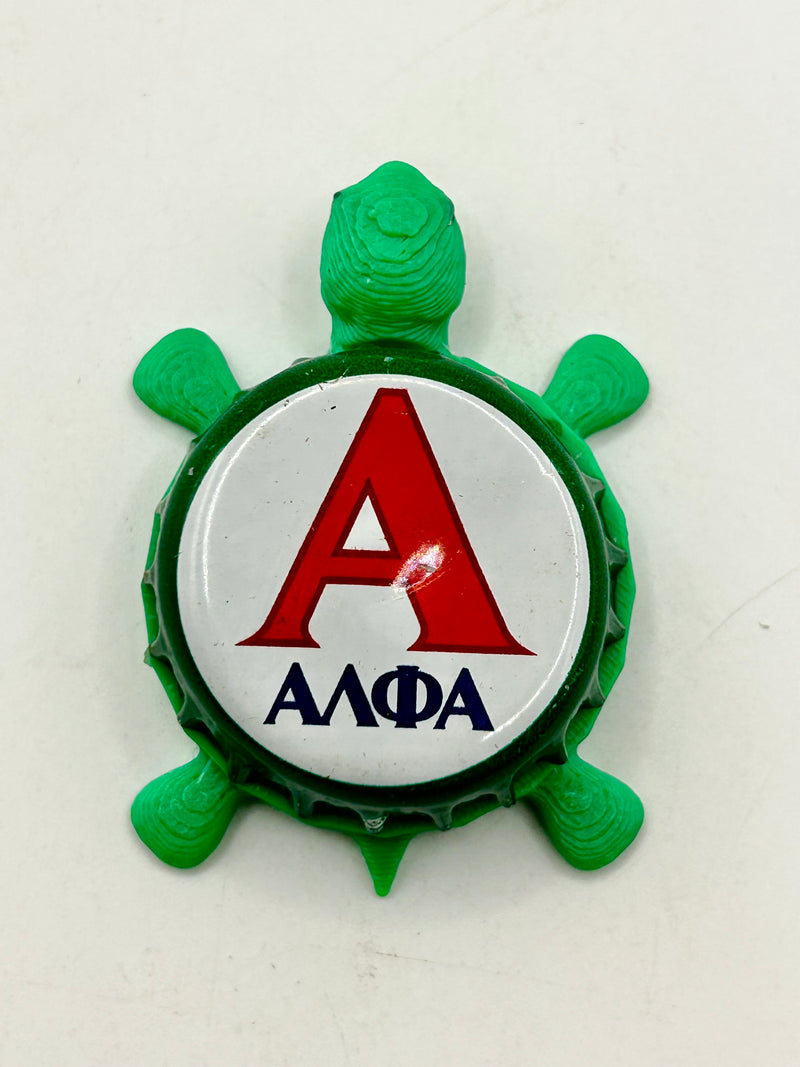 Alfa Beer, Athenian Brewery (Variation 1) - Bottle Cap Magnet Turtle Shell Shocked Art