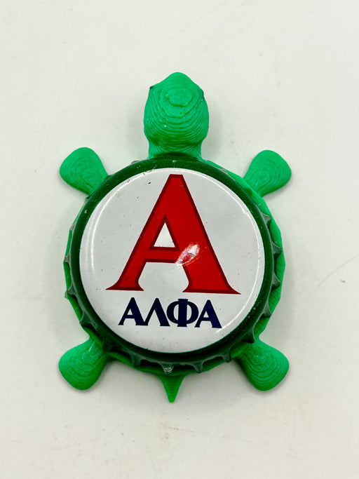 Alfa Beer, Athenian Brewery (Variation 1) - Bottle Cap Magnet Turtle Shell Shocked Art