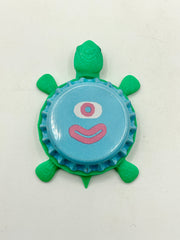 Booth Brewing (Light Blue) - Bottle Cap Magnet Turtle Shell Shocked Art
