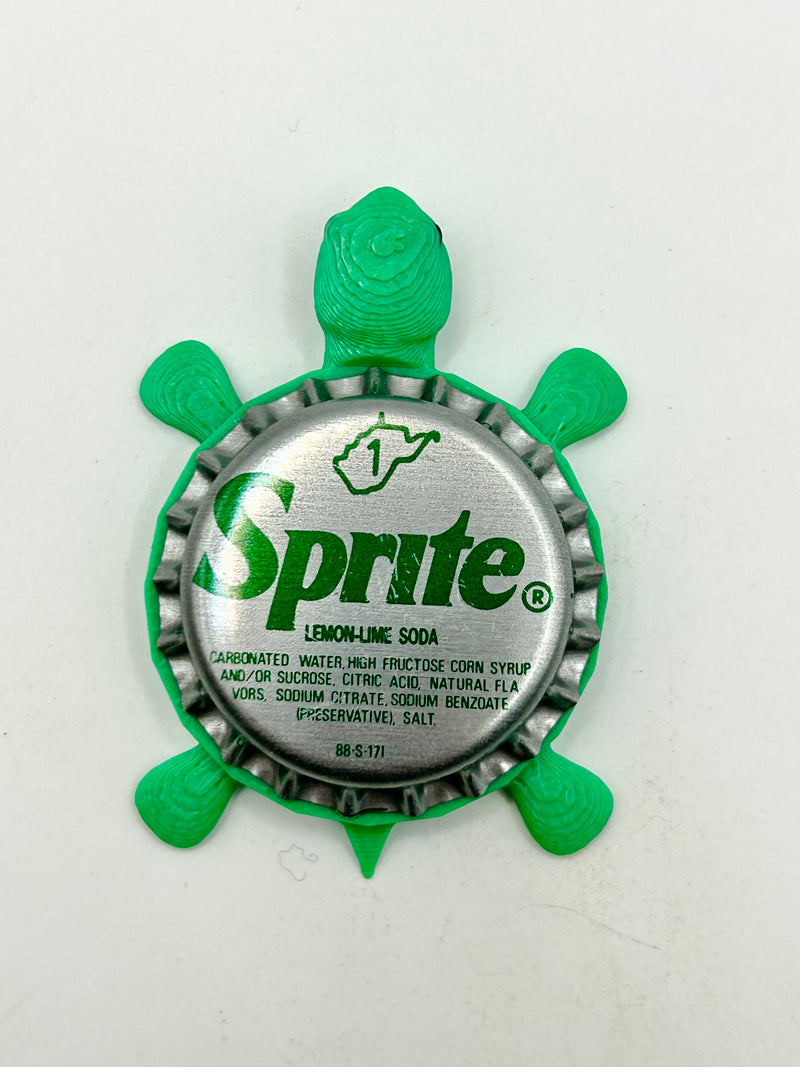 Sprite (Silver, WV - Vintage) - Bottle Cap Magnet Turtle (Copy) Shell Shocked Art
