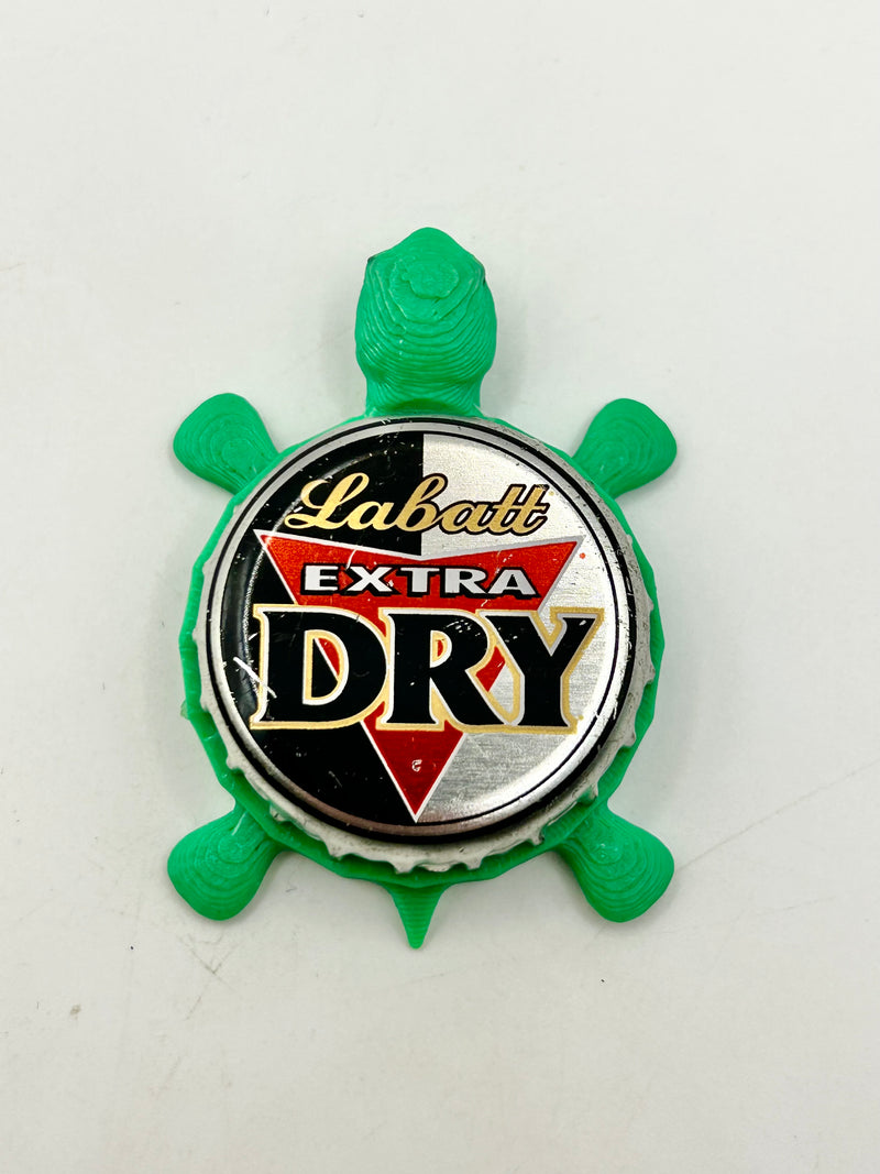 Labatt Extra Dry - Bottle Cap Magnet Turtle (Copy) Shell Shocked Art