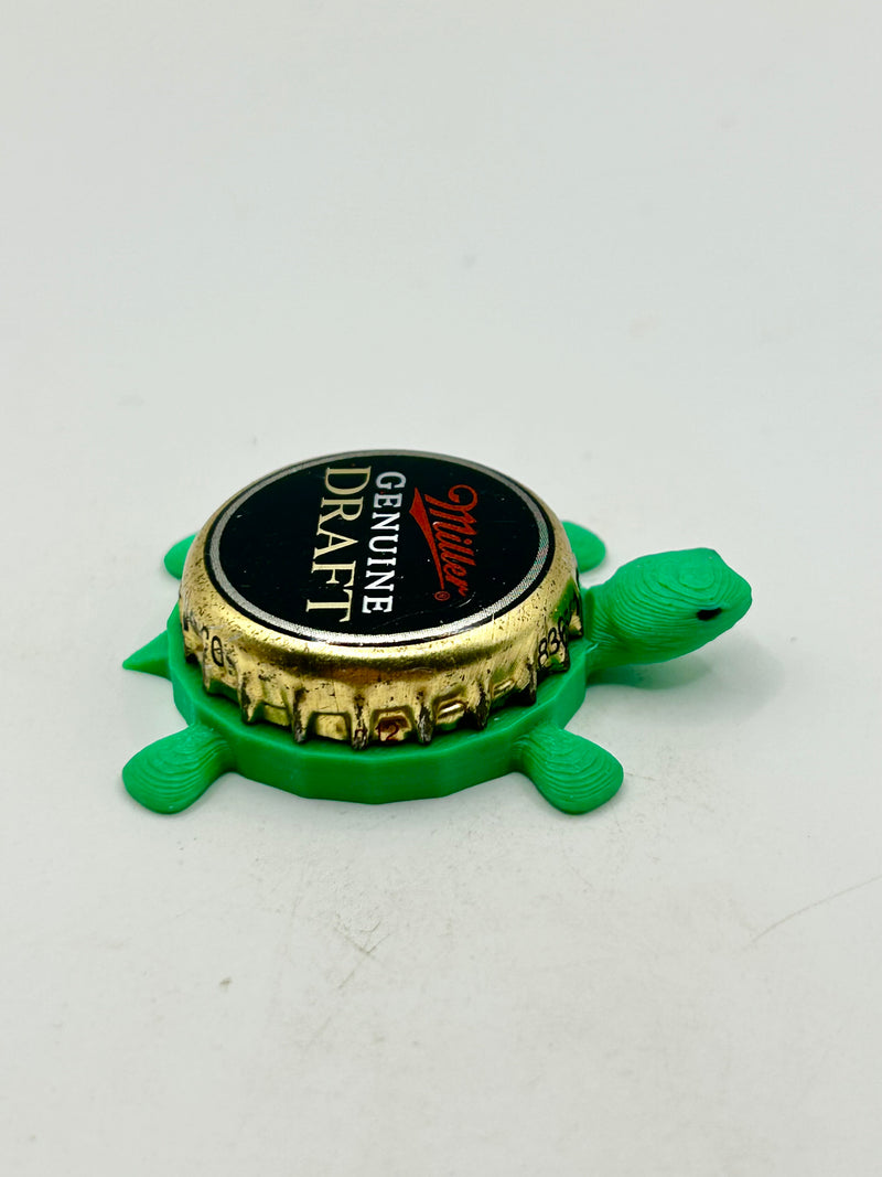Miller Genuine Draft - Bottle Cap Magnet Turtle Shell Shocked Art