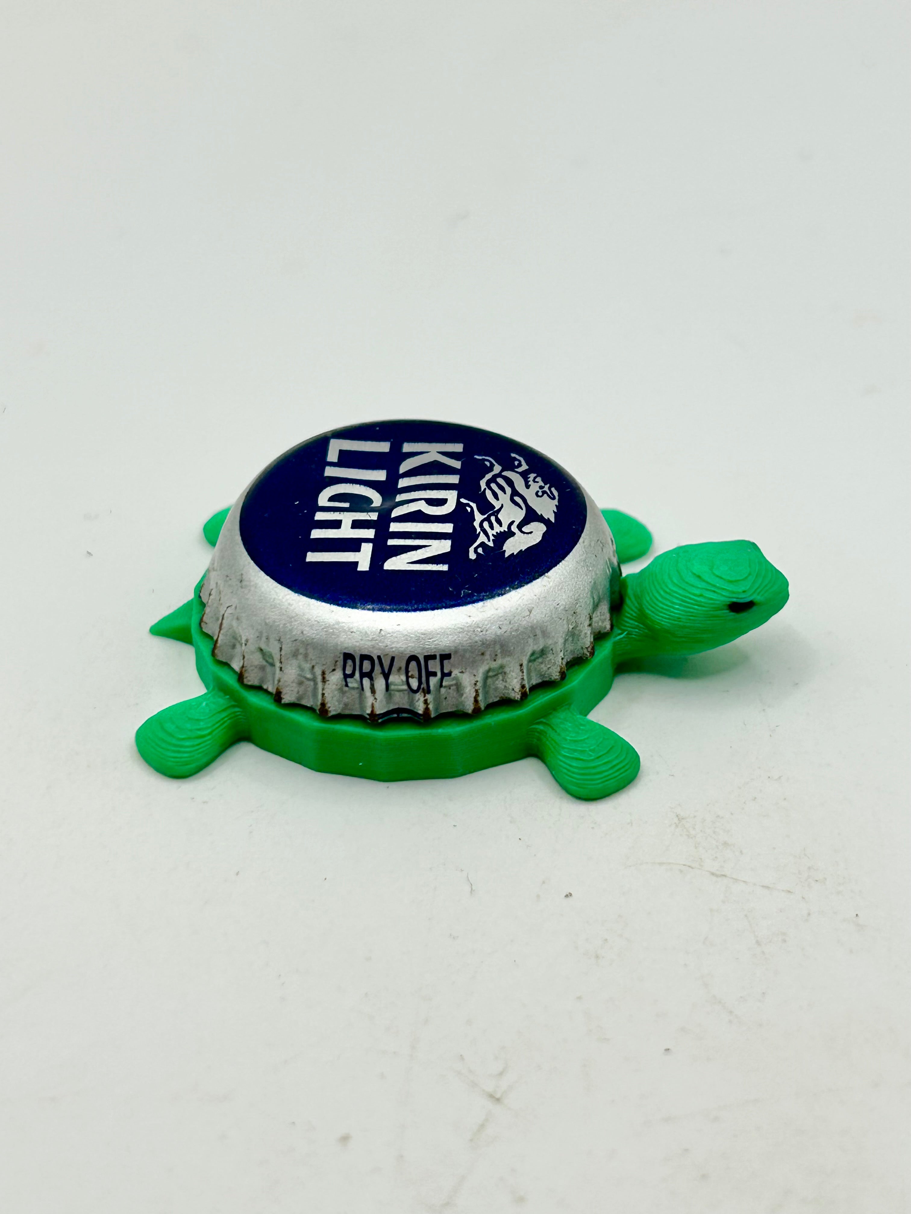 Kirin Light Beer (Silver Trim) - Bottle Cap Magnet Turtle — Shell