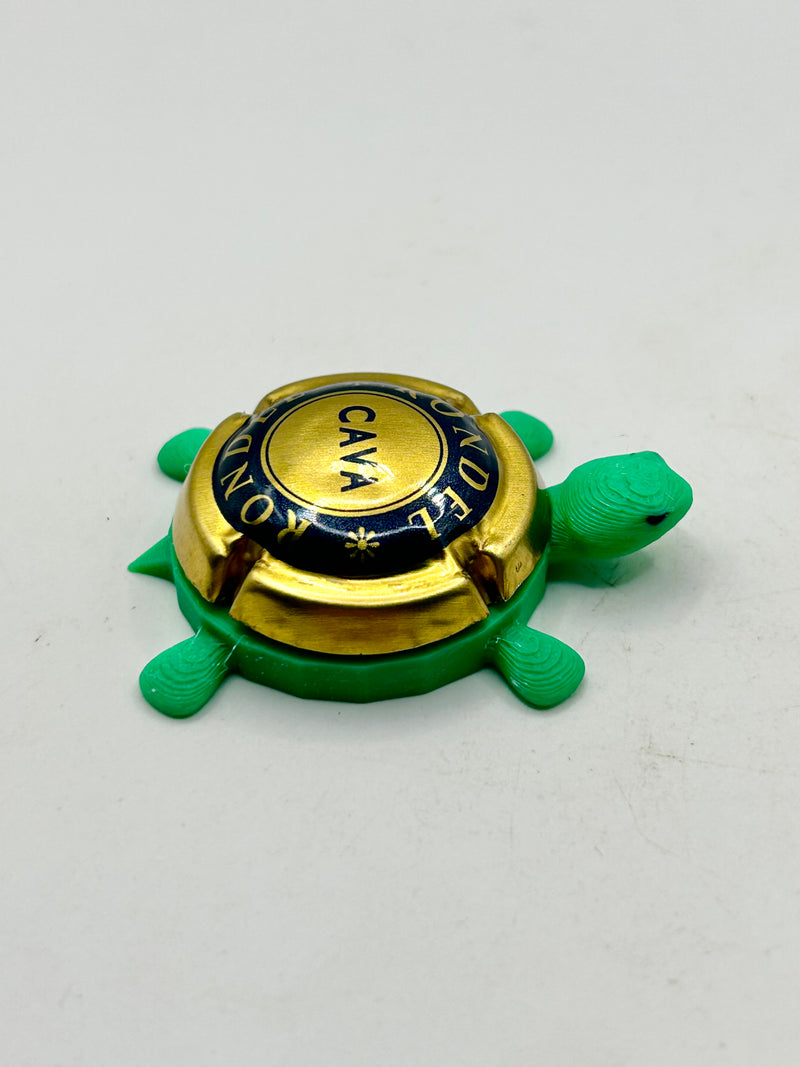 Rondel Cava (Blue, Gold) - Bottle Cap Magnet Turtle Shell Shocked Art