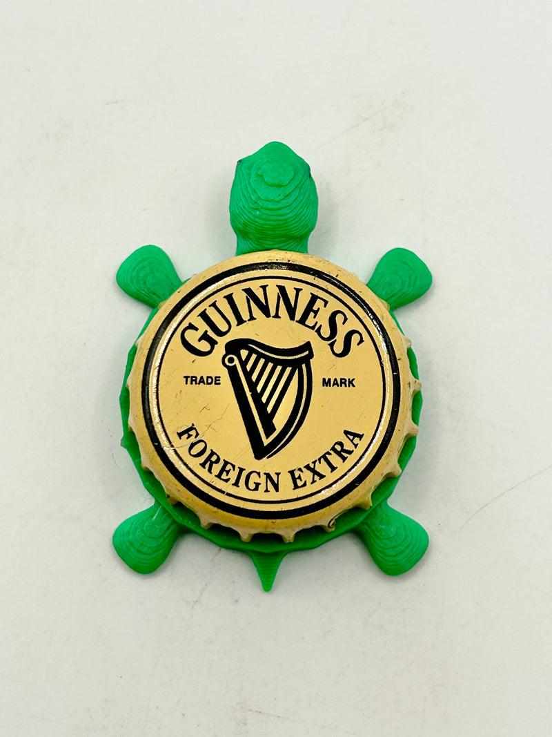 Guinness Foreign Extra - Bottle Cap Magnet Turtle Shell Shocked Art