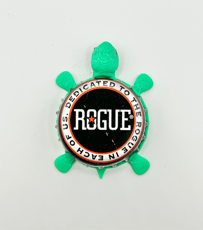 Rogue - Bottle Cap Magnet Turtle Shell Shocked Art