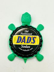 Dad’s Root Beer (Black) - Bottle Cap Magnet Turtle Shell Shocked Art