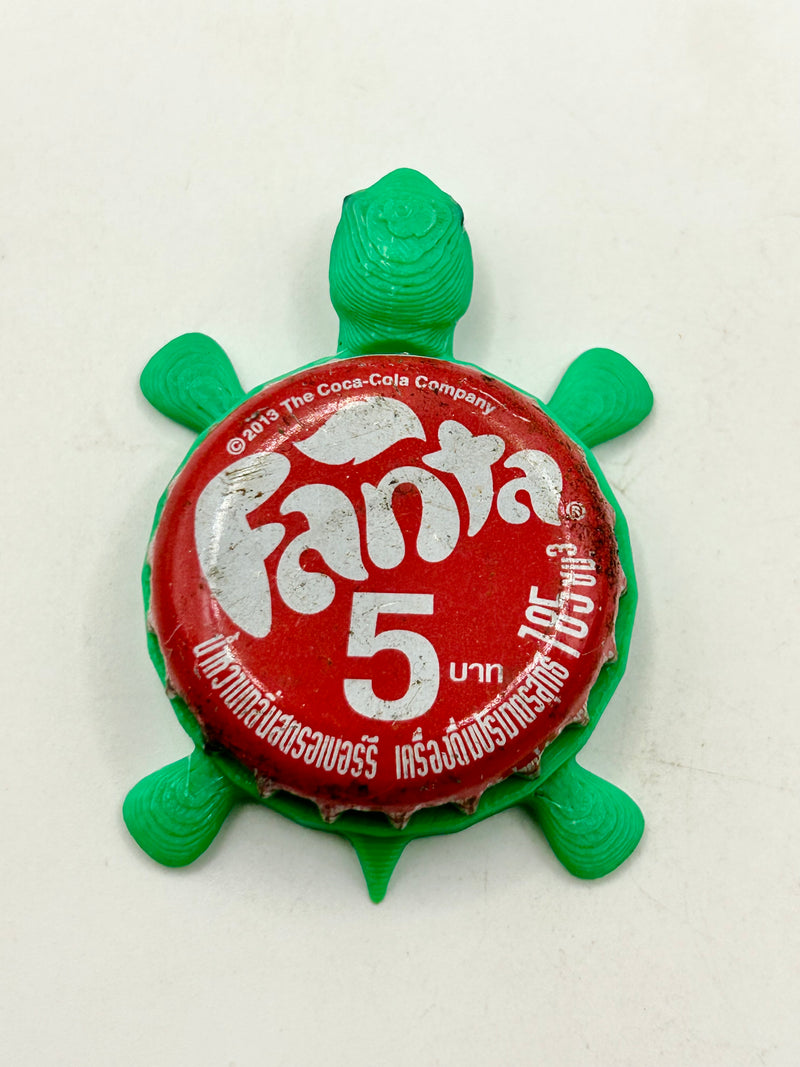 Fanta Soda (Thailand, Red 5) - Bottle Cap Magnet Turtle Shell Shocked Art