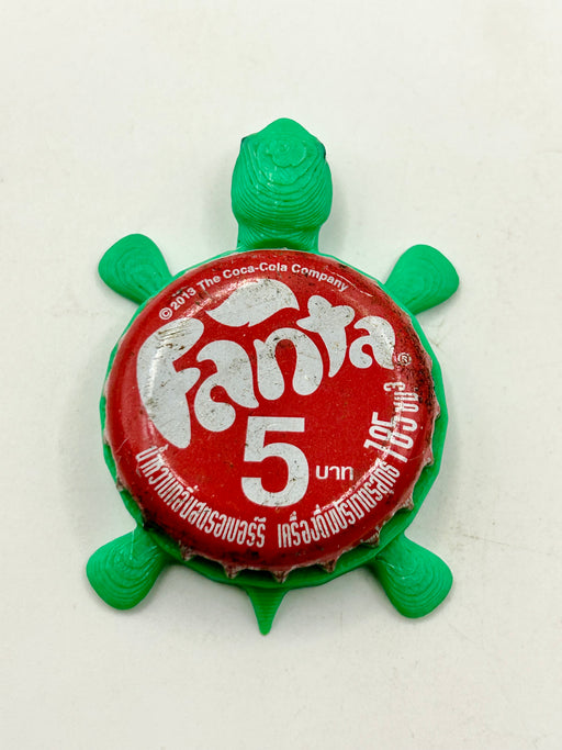 Fanta Soda (Thailand, Red 5) - Bottle Cap Magnet Turtle Shell Shocked Art