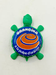 Orangina Soda - Bottle Cap Magnet Turtle (Copy) Shell Shocked Art