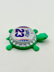 Lebron James, 76ers - Bottle Cap Magnet Turtle Shell Shocked Art