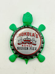Chokola’s Royal Silver Fizz - Bottle Cap Magnet Turtle Shell Shocked Art