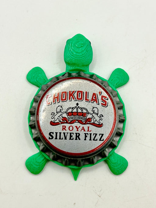 Chokola’s Royal Silver Fizz - Bottle Cap Magnet Turtle Shell Shocked Art