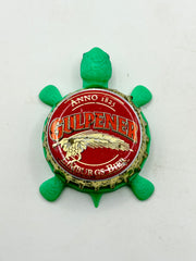 Gulpener, Red (Netherlands) - Bottle Cap Magnet Turtle Shell Shocked Art