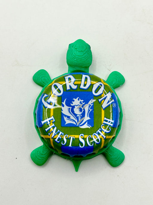 Gordon Finest Scotch - Bottle Cap Magnet Turtle Shell Shocked Art