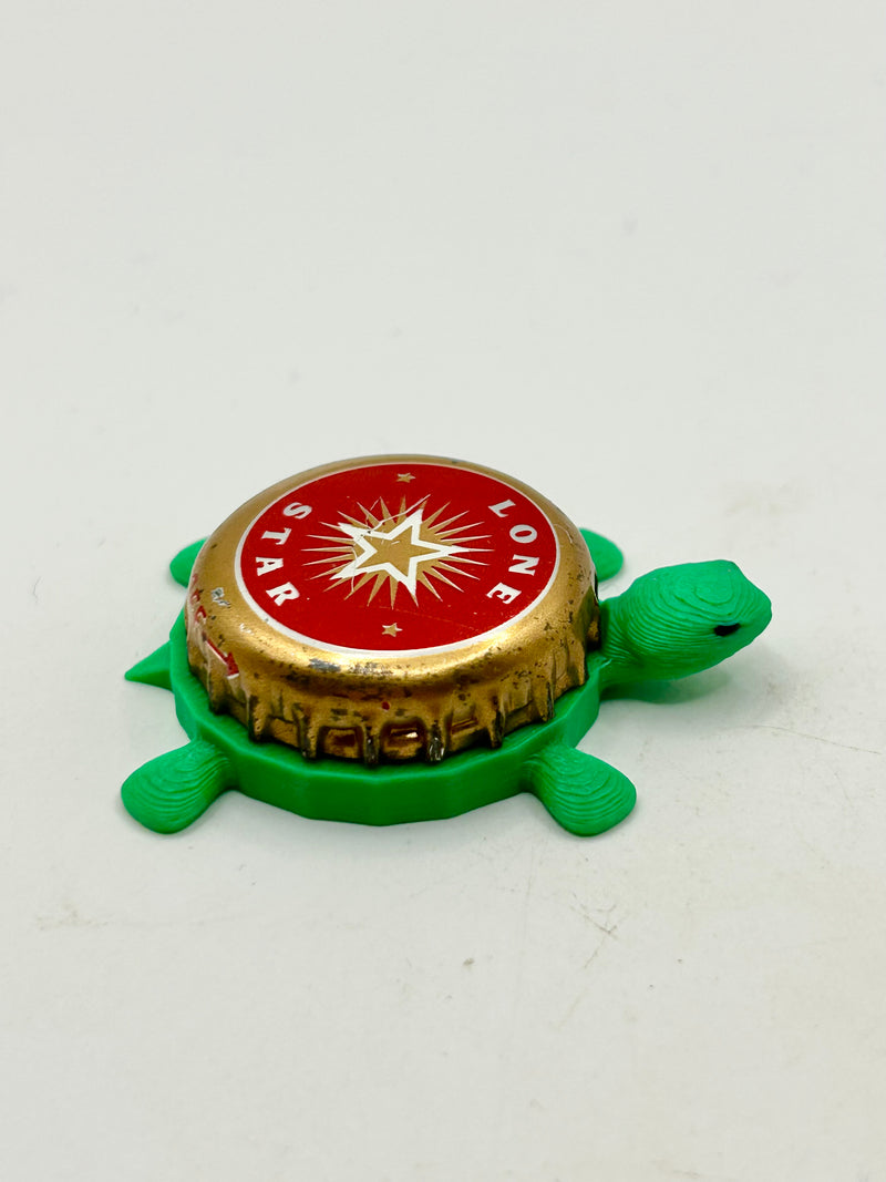 Lone Star Beer (Star) - Bottle Cap Magnet Turtle Shell Shocked Art