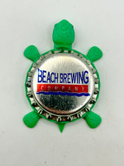 Beach Brewing - Bottle Cap Magnet Turtle Shell Shocked Art