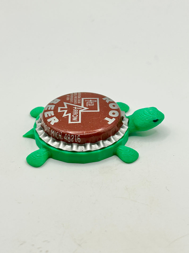 Red Arrow Root Beer - Bottle Cap Magnet Turtle Shell Shocked Art