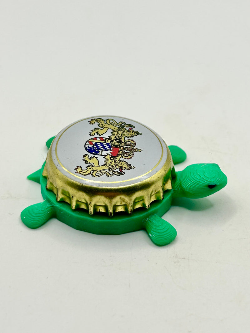 Konig Ludwig Beer - Bottle Cap Magnet Turtle Shell Shocked Art