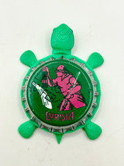 Lurisia Water (Stamped) - Bottle Cap Magnet Turtle Shell Shocked Art
