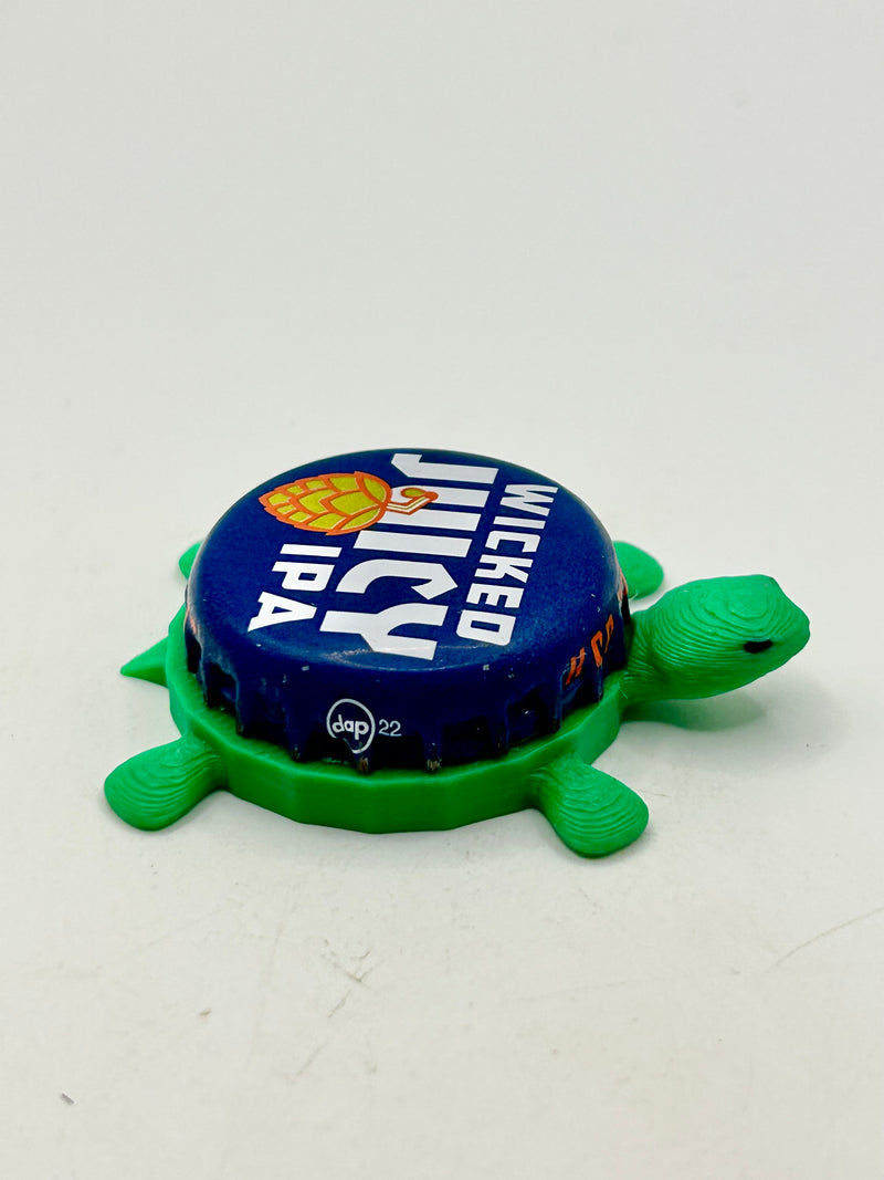 Wicked Juicy IPA (Dark Blue) - Bottle Cap Magnet Turtle Shell Shocked Art