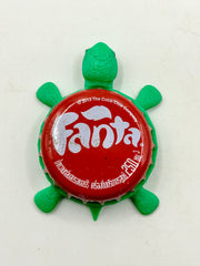 Fanta Soda (Thailand, Red) - Bottle Cap Magnet Turtle Shell Shocked Art