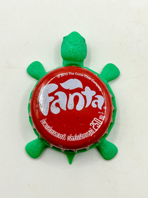 Fanta Soda (Thailand, Red) - Bottle Cap Magnet Turtle Shell Shocked Art