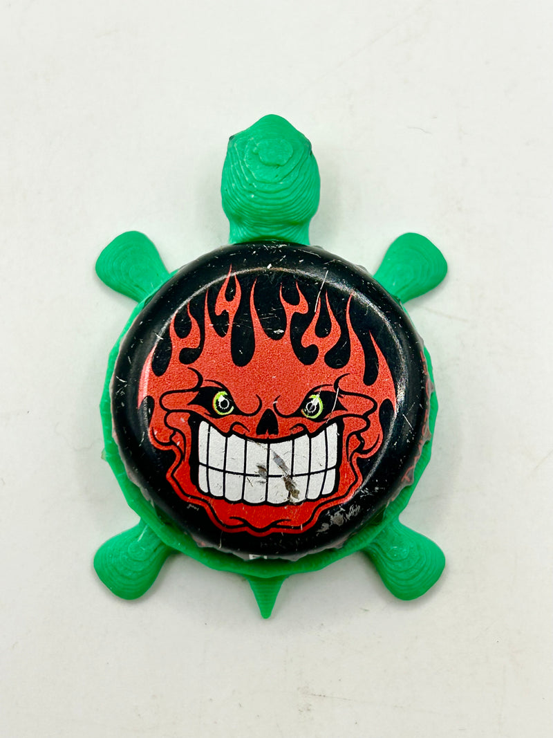 Hard E Beverage Co - Bottle Cap Magnet Turtle Shell Shocked Art