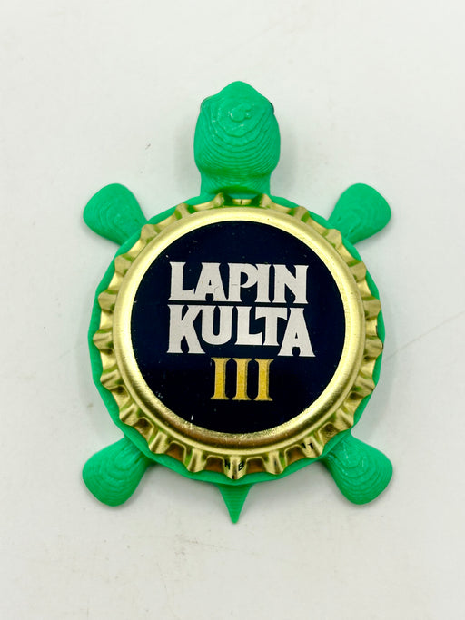 Lapin Kulta III - Bottle Cap Magnet Turtle Shell Shocked Art