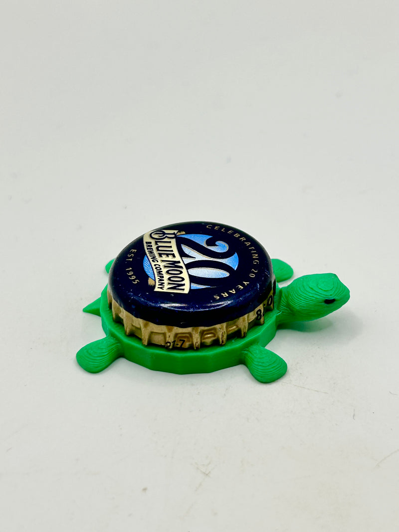 Blue Moon (20 Year Anniversary) - Bottle Cap Magnet Turtle Shell Shocked Art