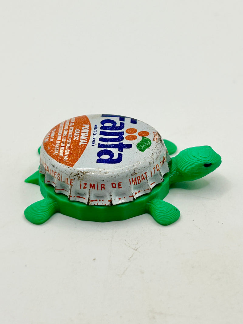 Fanta Orange Soda (White) - Bottle Cap Magnet Turtle Shell Shocked Art