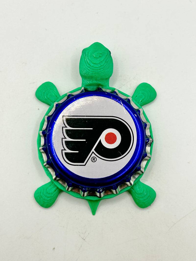 Philadelphia Flyers (Labatt Brewing) - Bottle Cap Magnet Turtle Shell Shocked Art
