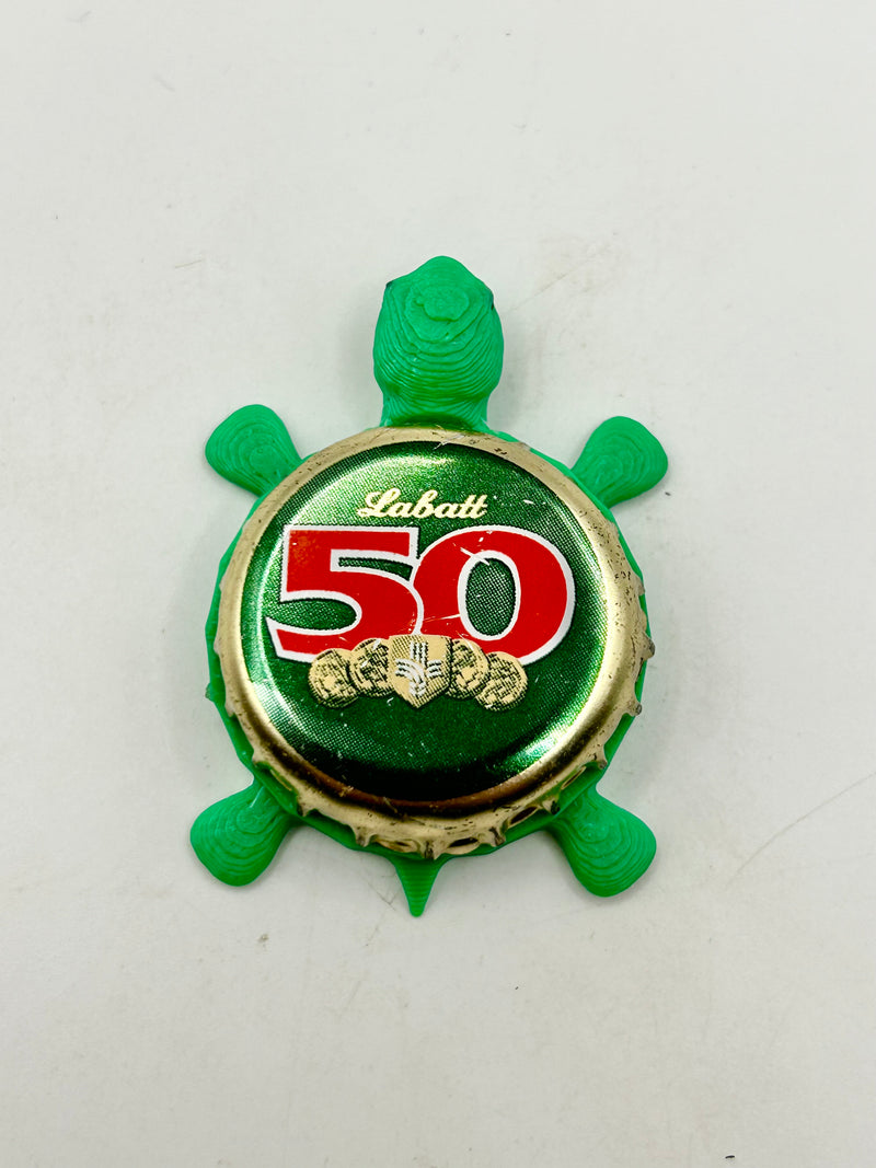 Labatt Brewing 50 - Bottle Cap Magnet Turtle Shell Shocked Art