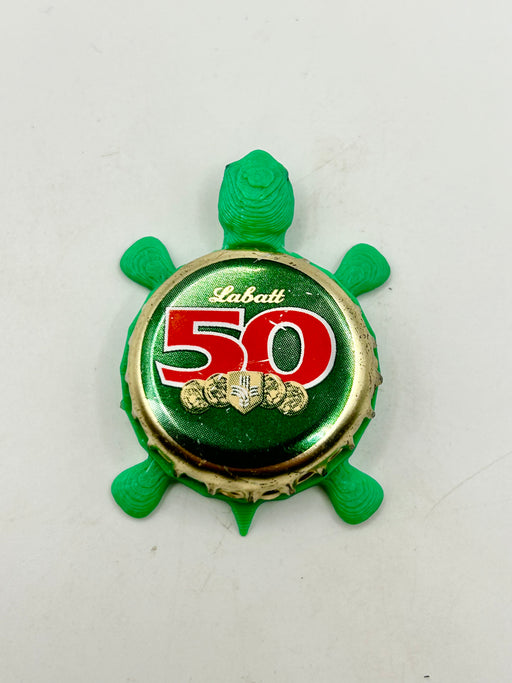 Labatt Brewing 50 - Bottle Cap Magnet Turtle Shell Shocked Art