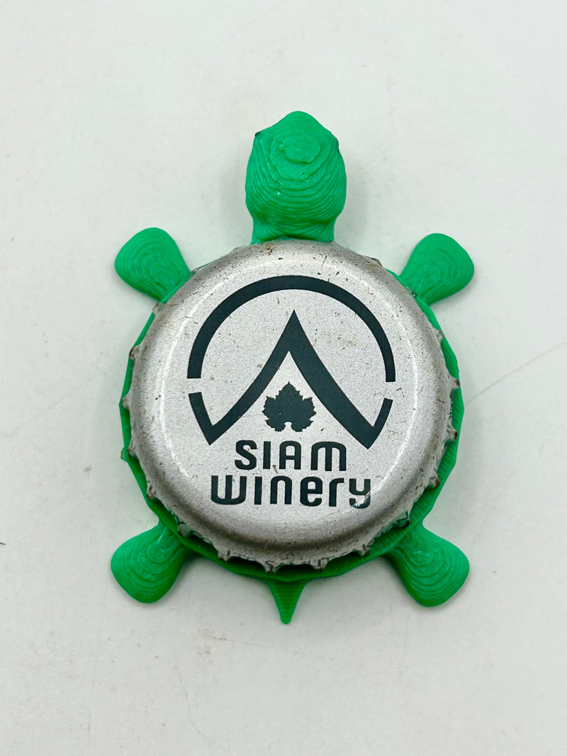 Siam Winery (Thailand) - Bottle Cap Magnet Turtle Shell Shocked Art