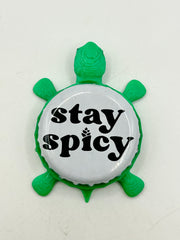 Stay Spicy OliKo Ginger Beer - Bottle Cap Magnet Turtle (Copy) Shell Shocked Art