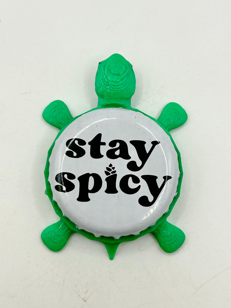 Stay Spicy OliKo Ginger Beer - Bottle Cap Magnet Turtle (Copy) Shell Shocked Art