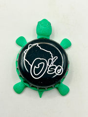 O’so Brewing - Bottle Cap Magnet Turtle Shell Shocked Art