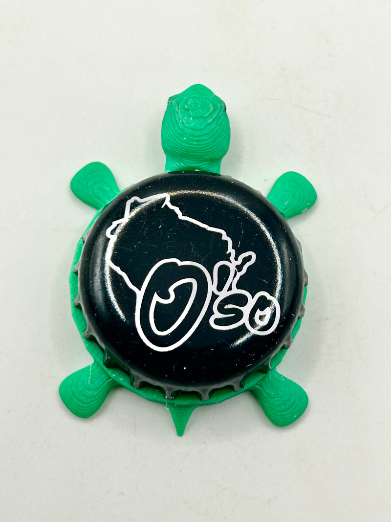 O’so Brewing - Bottle Cap Magnet Turtle Shell Shocked Art
