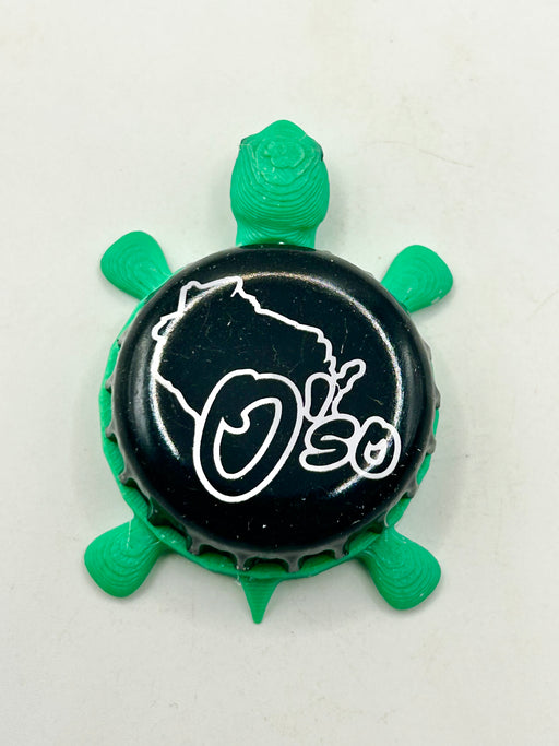 O’so Brewing - Bottle Cap Magnet Turtle Shell Shocked Art