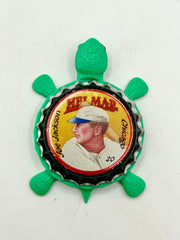 Shoeless Joe Jackson , Helmar Brewing Big League Brew (#21) - Bottle Cap Magnet Turtle (Copy) Shell Shocked Art