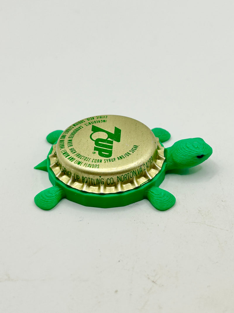 7UP (Gold) - Bottle Cap Magnet Turtle Shell Shocked Art