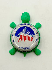 Alpine Beer (Vintage) - Bottle Cap Magnet Turtle Shell Shocked Art