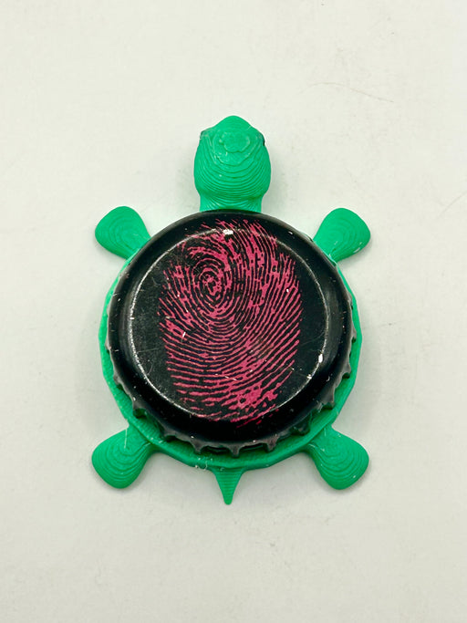 DNA Brewing - Bottle Cap Magnet Turtle Shell Shocked Art