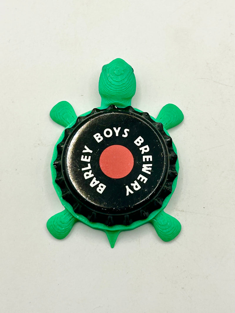 Barley Boys Brewing - Bottle Cap Magnet Turtle Shell Shocked Art