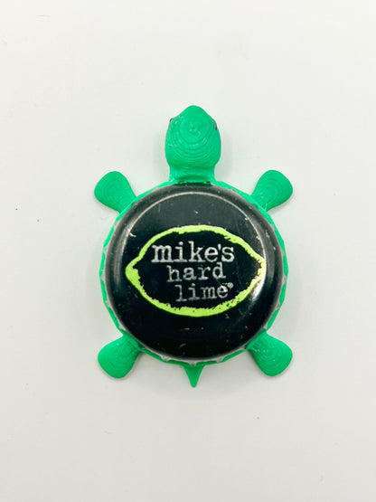 Mikes Hard Lime - Bottle Cap Magnet Turtle Shell Shocked Art