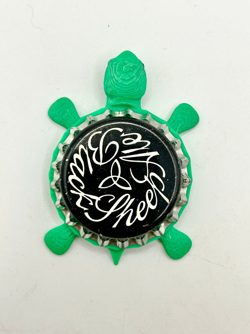 Black Sheep Ale - Bottle Cap Magnet Turtle Shell Shocked Art