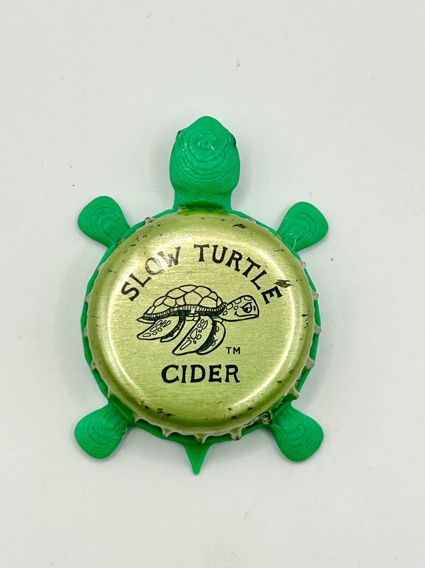 Slow Turtle Cider - Bottle Cap Magnet Turtle Shell Shocked Art